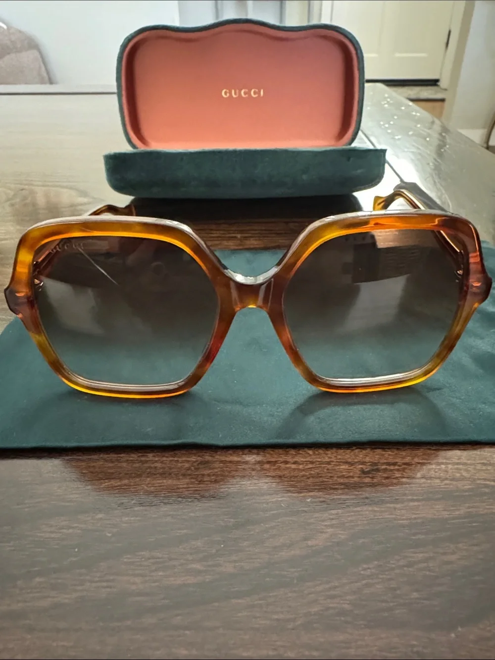 Gucci Women's 56mm Gradient Tortoiseshell Oversized Square Sunglasses